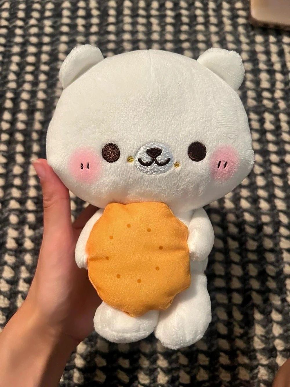 White bear with cookie plushie